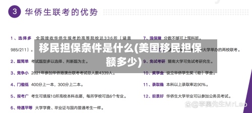 移民担保条件是什么(美国移民担保额多少)