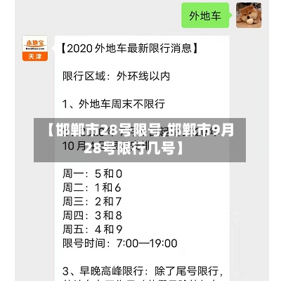 【邯郸市28号限号,邯郸市9月28号限行几号】-第2张图片