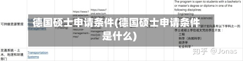 德国硕士申请条件(德国硕士申请条件是什么)