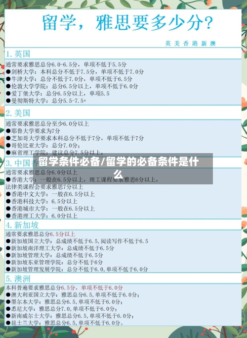 留学条件必备/留学的必备条件是什么-第2张图片