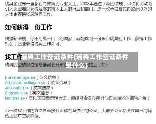 瑞典工作签证条件(瑞典工作签证条件是什么)-第2张图片