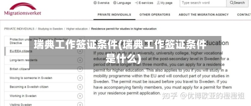 瑞典工作签证条件(瑞典工作签证条件是什么)