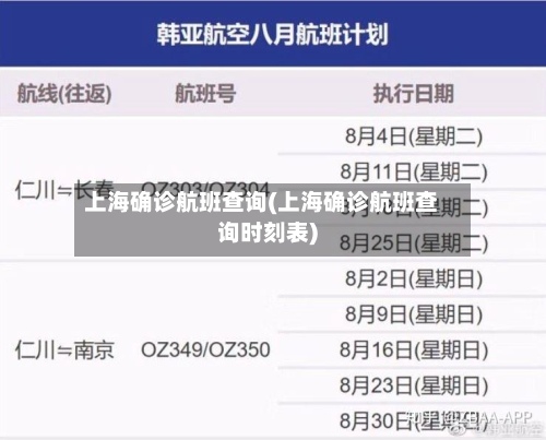 上海确诊航班查询(上海确诊航班查询时刻表)