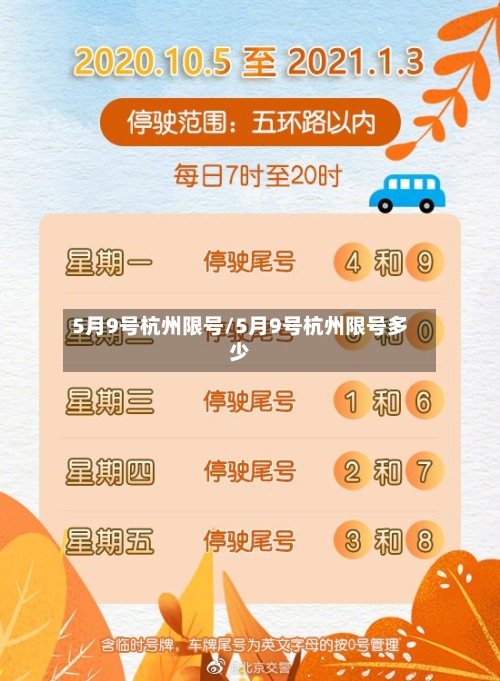 5月9号杭州限号/5月9号杭州限号多少-第2张图片