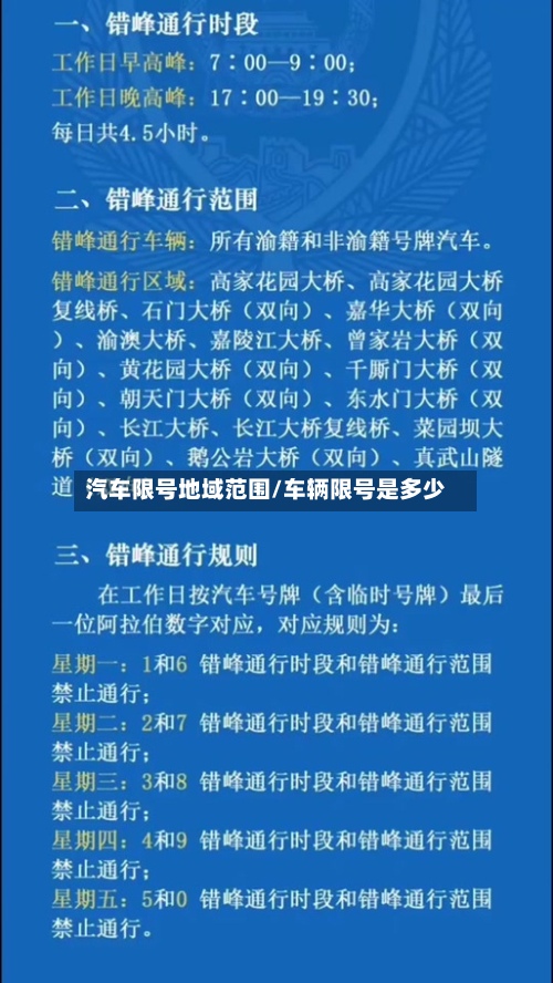 汽车限号地域范围/车辆限号是多少