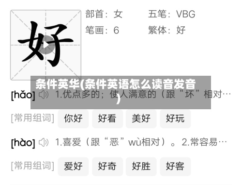 条件英华(条件英语怎么读音发音)-第2张图片