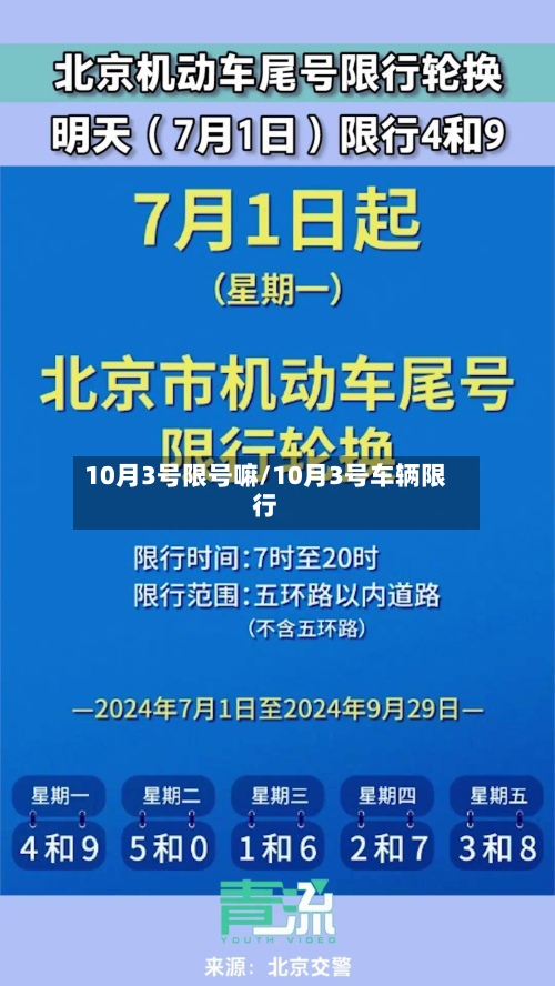 10月3号限号嘛/10月3号车辆限行-第2张图片