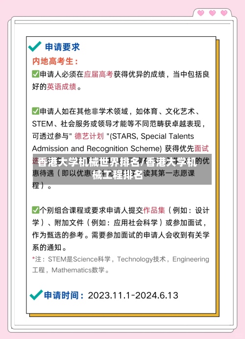 香港大学机械世界排名/香港大学机械工程排名-第3张图片