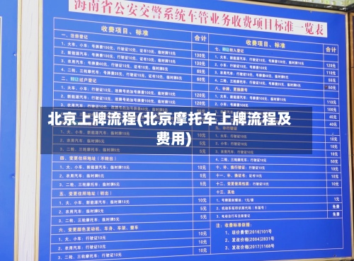 北京上牌流程(北京摩托车上牌流程及费用)
