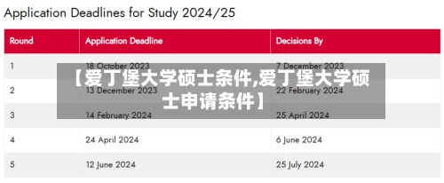 【爱丁堡大学硕士条件,爱丁堡大学硕士申请条件】